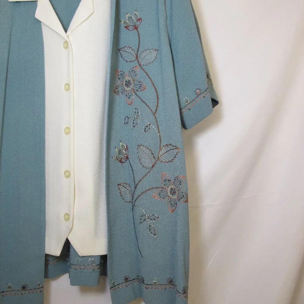 Alfred Dunner green 2-piece pantsuit, 18/18P - Picture 3 of 6